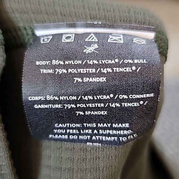 NOBULL Waffle Knit Long Sleeve Olive Army Green Small V Neck - Picture 8 of 8